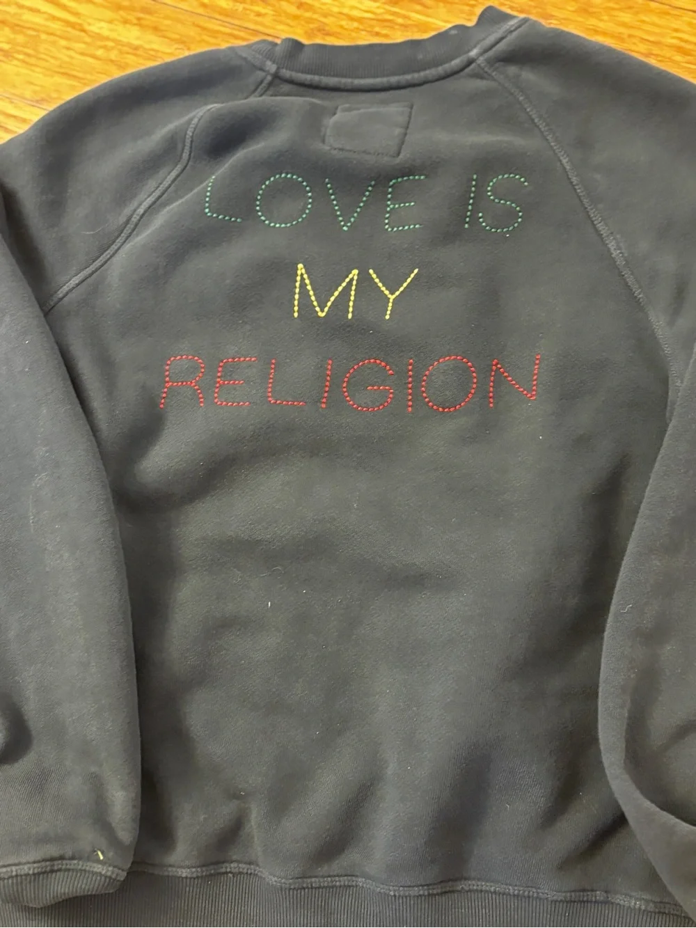 Ziggy Marley Spiritual Gangster grey Crewneck Sweatshirt with Small Heart patch